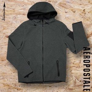 AEROPOSTALE Gray & Black Lightweight ZipUp Jacket